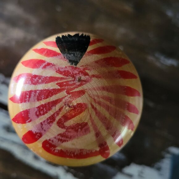 Vtg Handcrafted Japanese Kokeshi Doll Natural Wood Trunk Body Signed by Artist - Picture 7 of 9